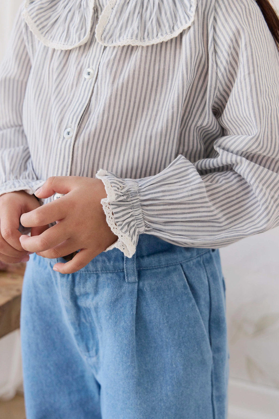 Organic Cotton Dovie Blouse - Harbour Stripe Childrens Top from Jamie Kay Australia