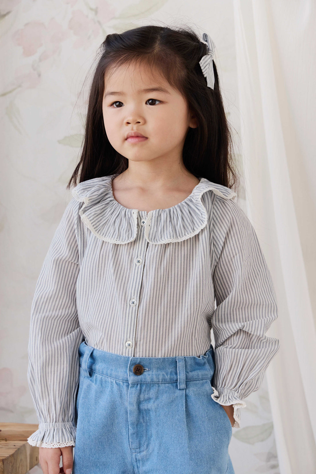 Organic Cotton Dovie Blouse - Harbour Stripe Childrens Top from Jamie Kay Australia