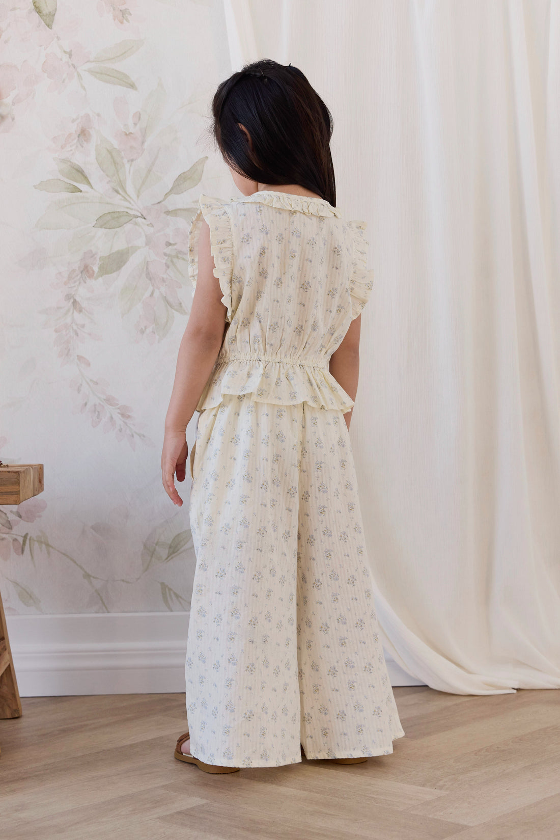 Organic Cotton Cosette Pant - Justine Vanilla Sky Childrens Pants from Jamie Kay Australia