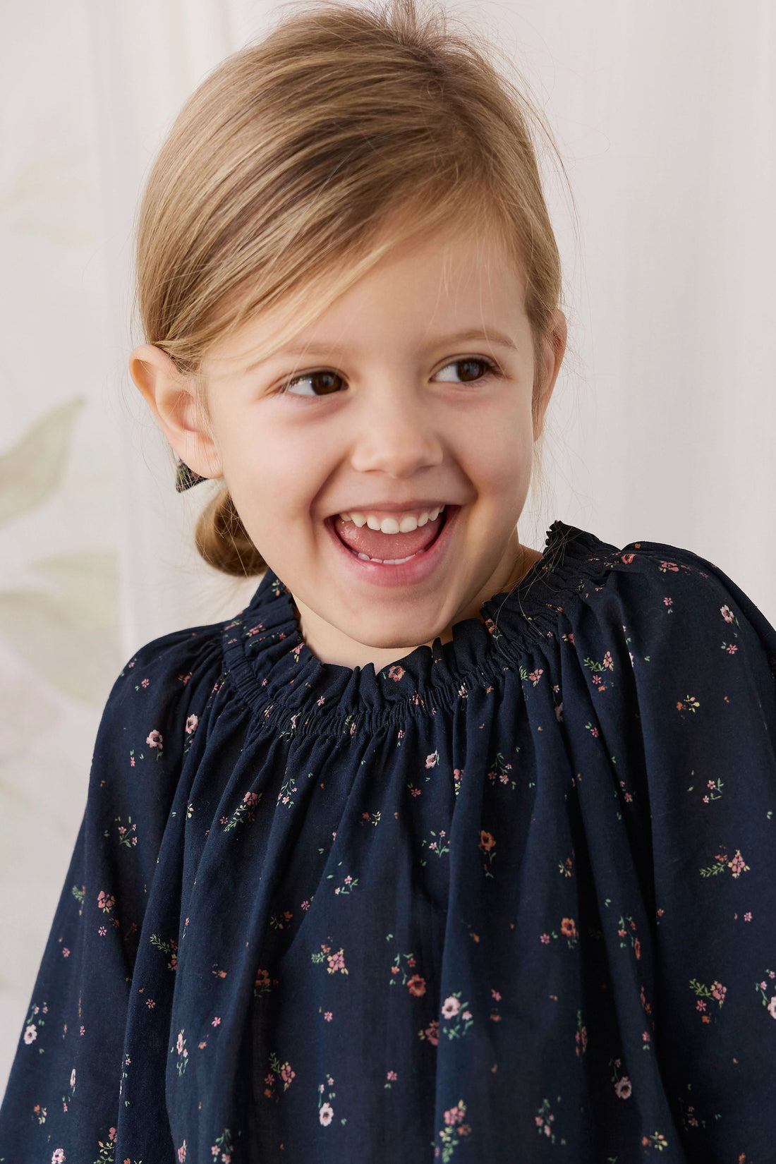 Organic Cotton Acacia Blouse - Eloise Navy Childrens Top from Jamie Kay Australia