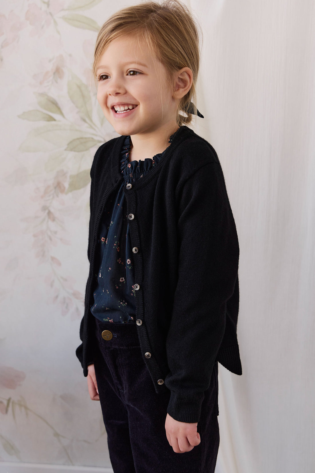 Merino Camille Cardigan - Black Childrens Cardigan from Jamie Kay Australia