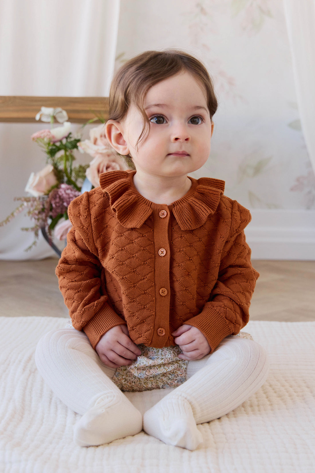 Alison Cardigan - Dusty Ginger Childrens Cardigan from Jamie Kay Australia