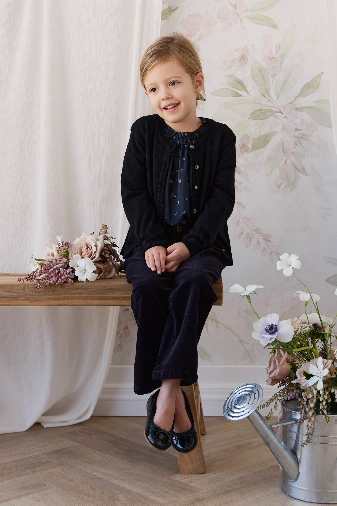 Merino Camille Cardigan - Black Childrens Cardigan from Jamie Kay Australia