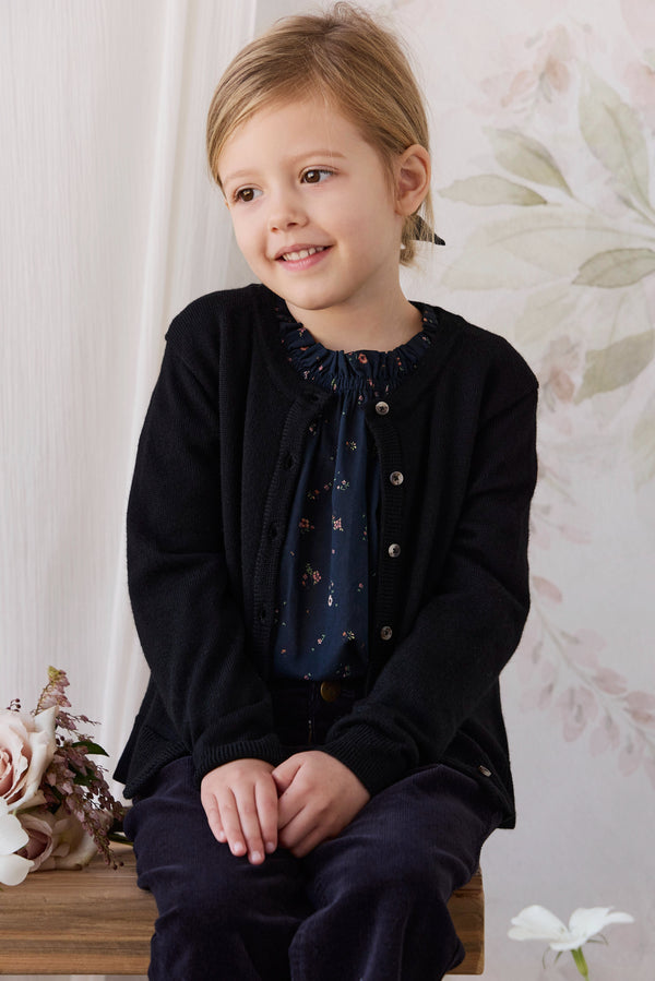 Merino Camille Cardigan - Black Childrens Cardigan from Jamie Kay Australia