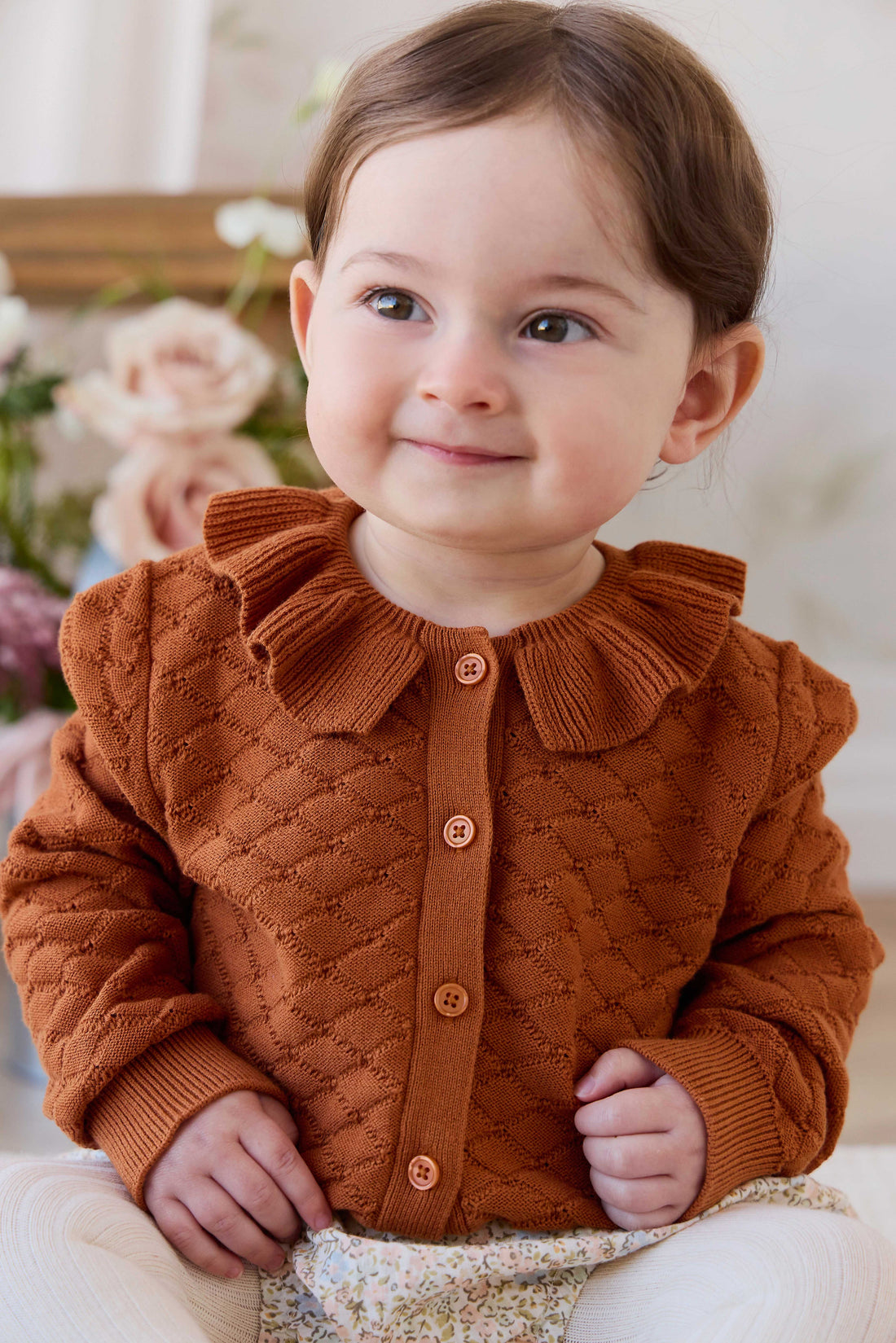 Alison Cardigan - Dusty Ginger Childrens Cardigan from Jamie Kay Australia