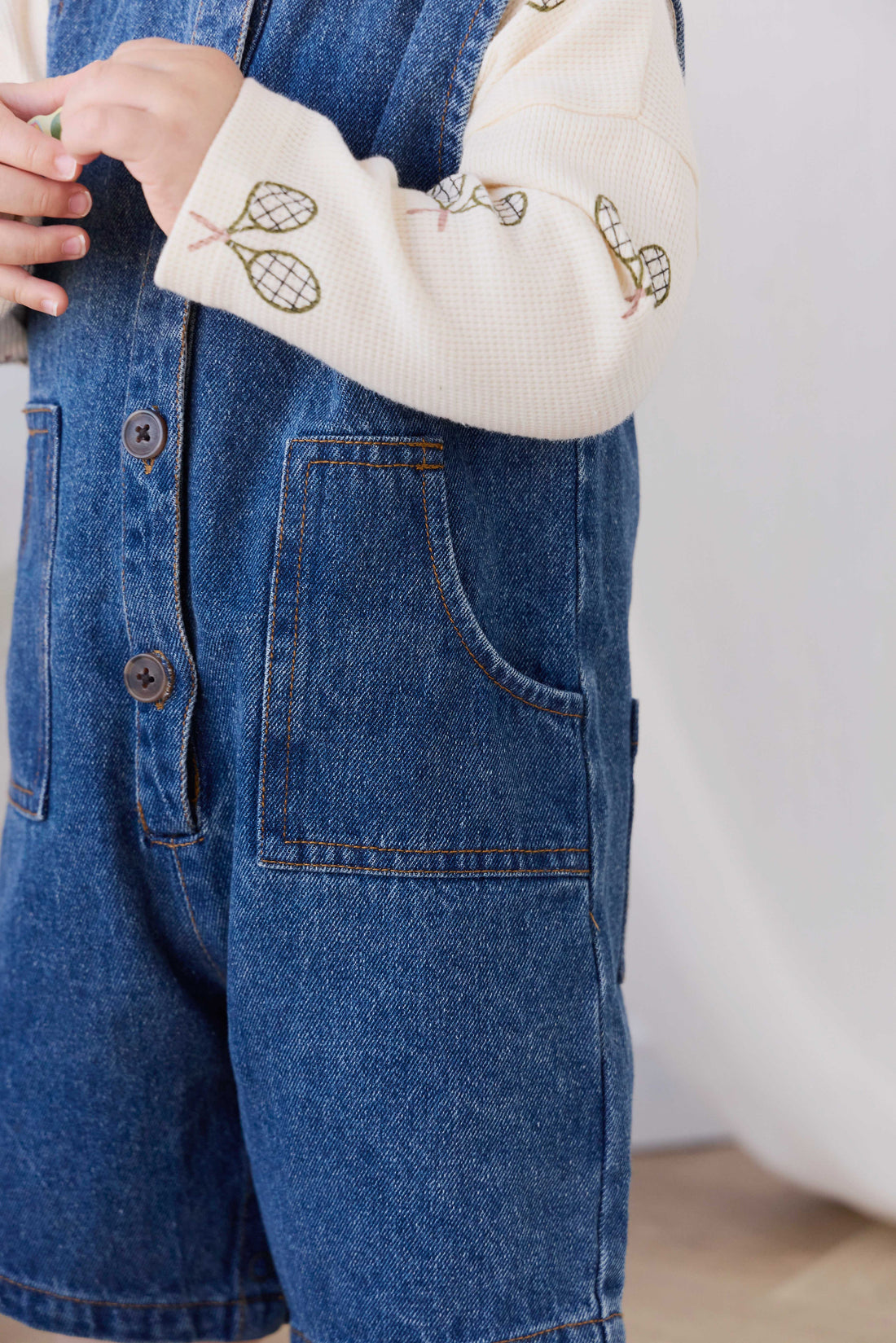 Sorrel Playsuit - Classic Wash Denim Childrens Playsuit from Jamie Kay Australia