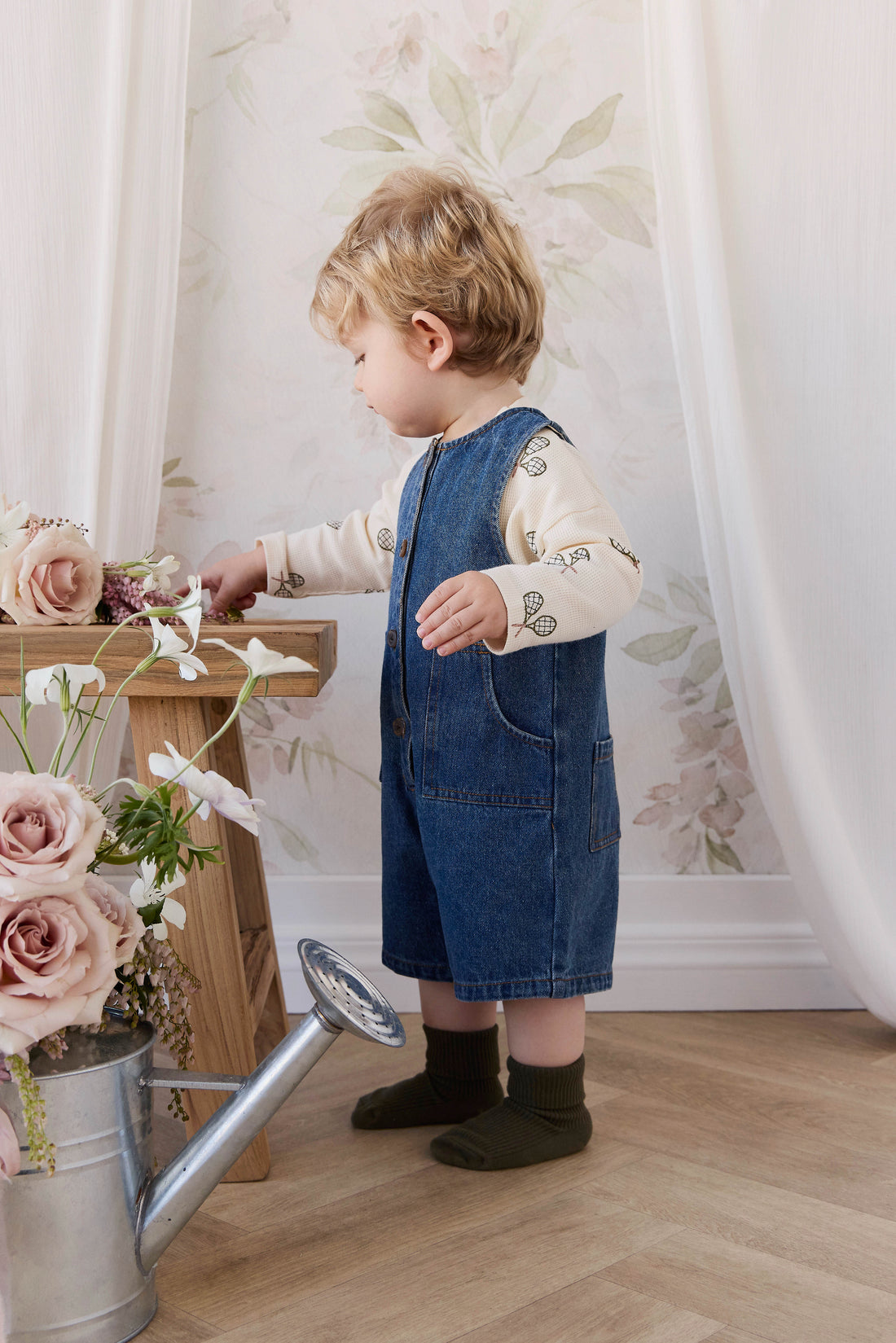 Sorrel Playsuit - Classic Wash Denim Childrens Playsuit from Jamie Kay Australia