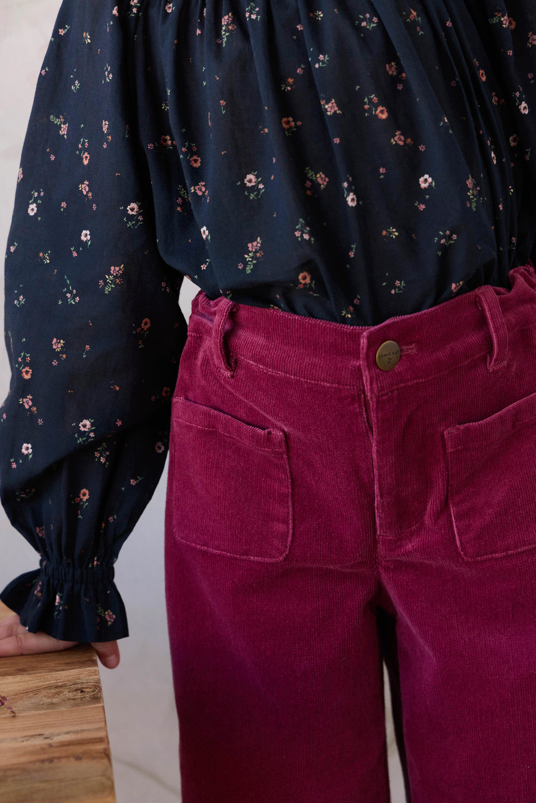 Organic Cotton Acacia Blouse - Eloise Navy Childrens Top from Jamie Kay Australia