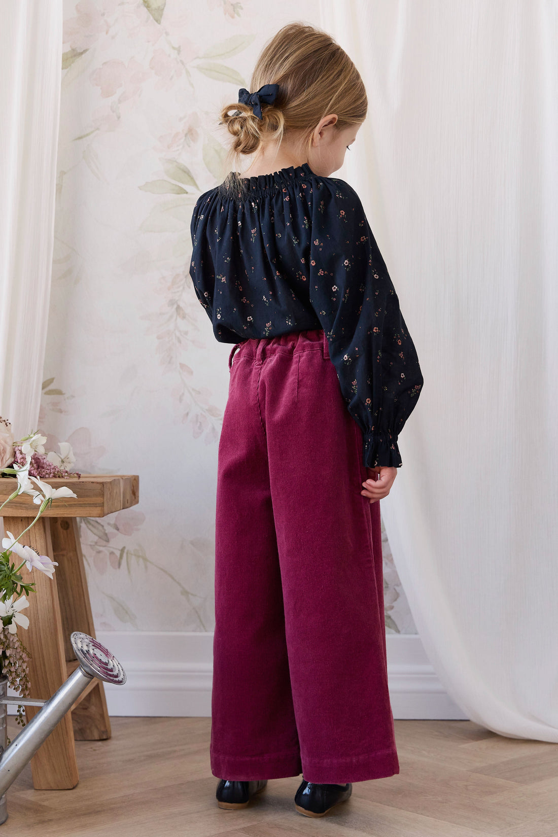 Organic Cotton Acacia Blouse - Eloise Navy Childrens Top from Jamie Kay Australia