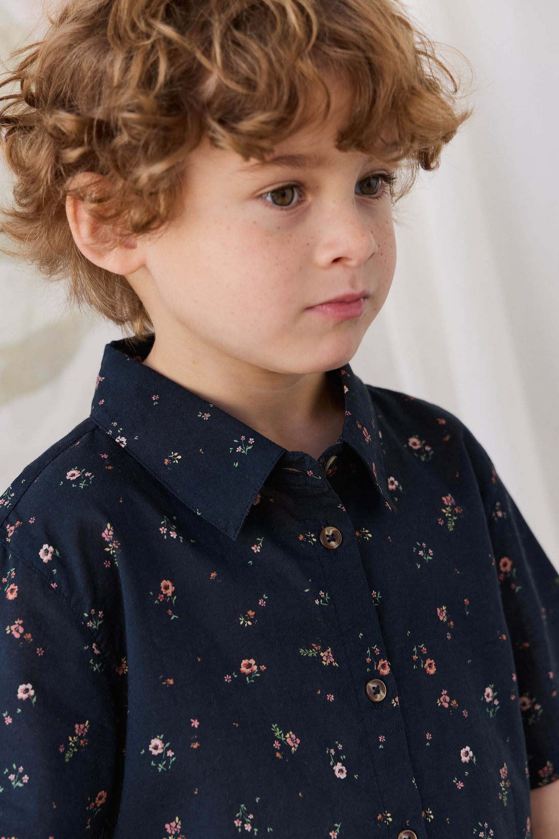 Organic Cotton Alexander Shirt - Eloise Navy Childrens Top from Jamie Kay Australia