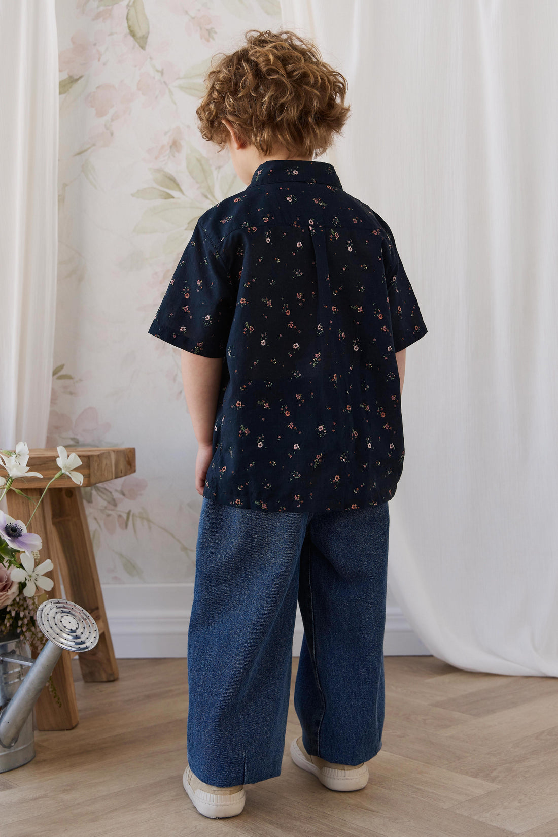 Organic Cotton Alexander Shirt - Eloise Navy Childrens Top from Jamie Kay Australia