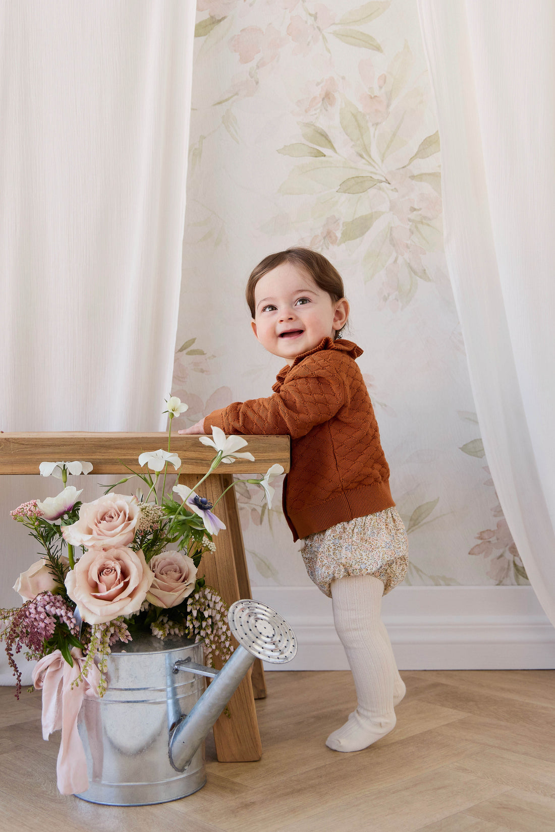 Organic Cotton Classic Bloomer - Tully Peach Childrens Bloomer from Jamie Kay Australia