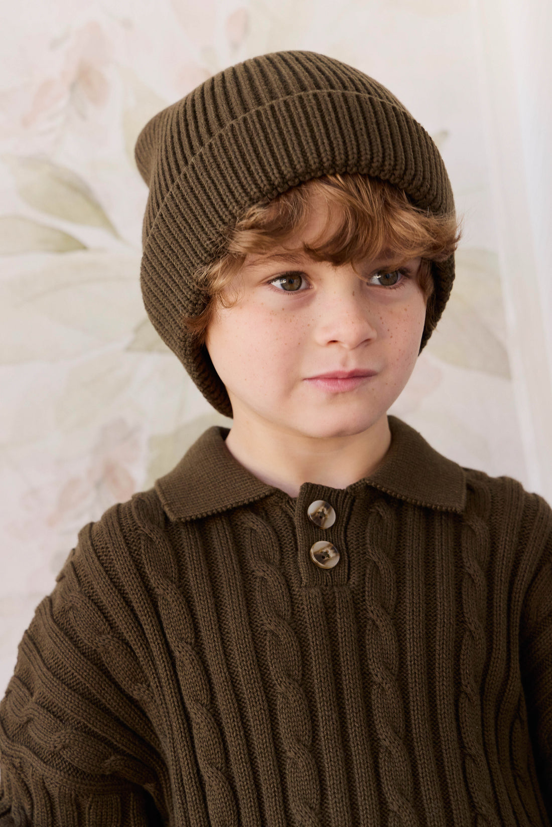 Leon Knitted Beanie - Forest Childrens Beanie from Jamie Kay Australia