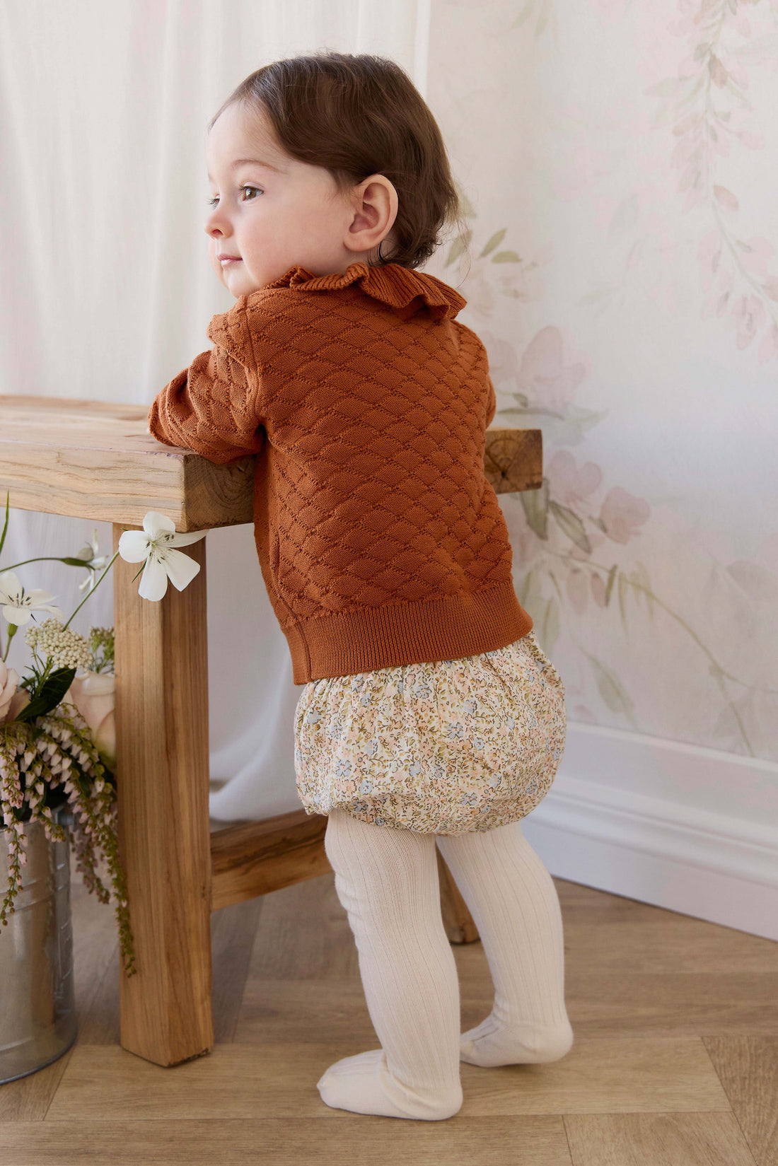 Organic Cotton Classic Bloomer - Tully Peach Childrens Bloomer from Jamie Kay Australia