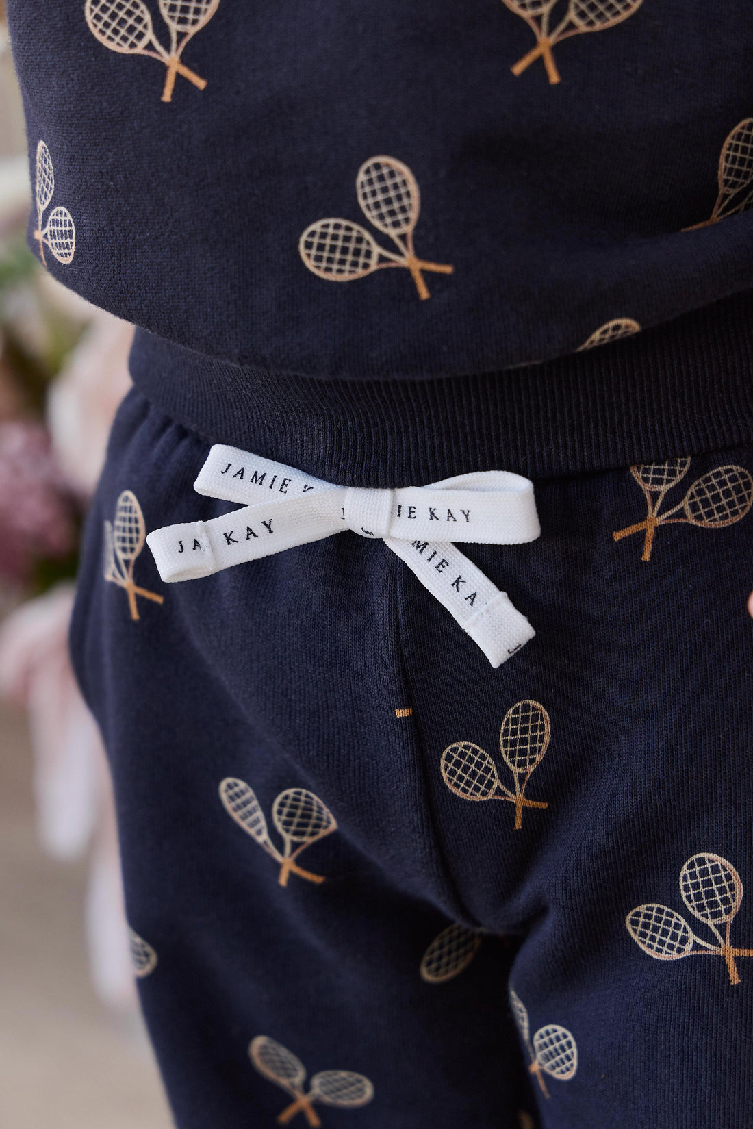 Organic Cotton Floyd Track Pant - Racquet Navy Childrens Pants from Jamie Kay Australia