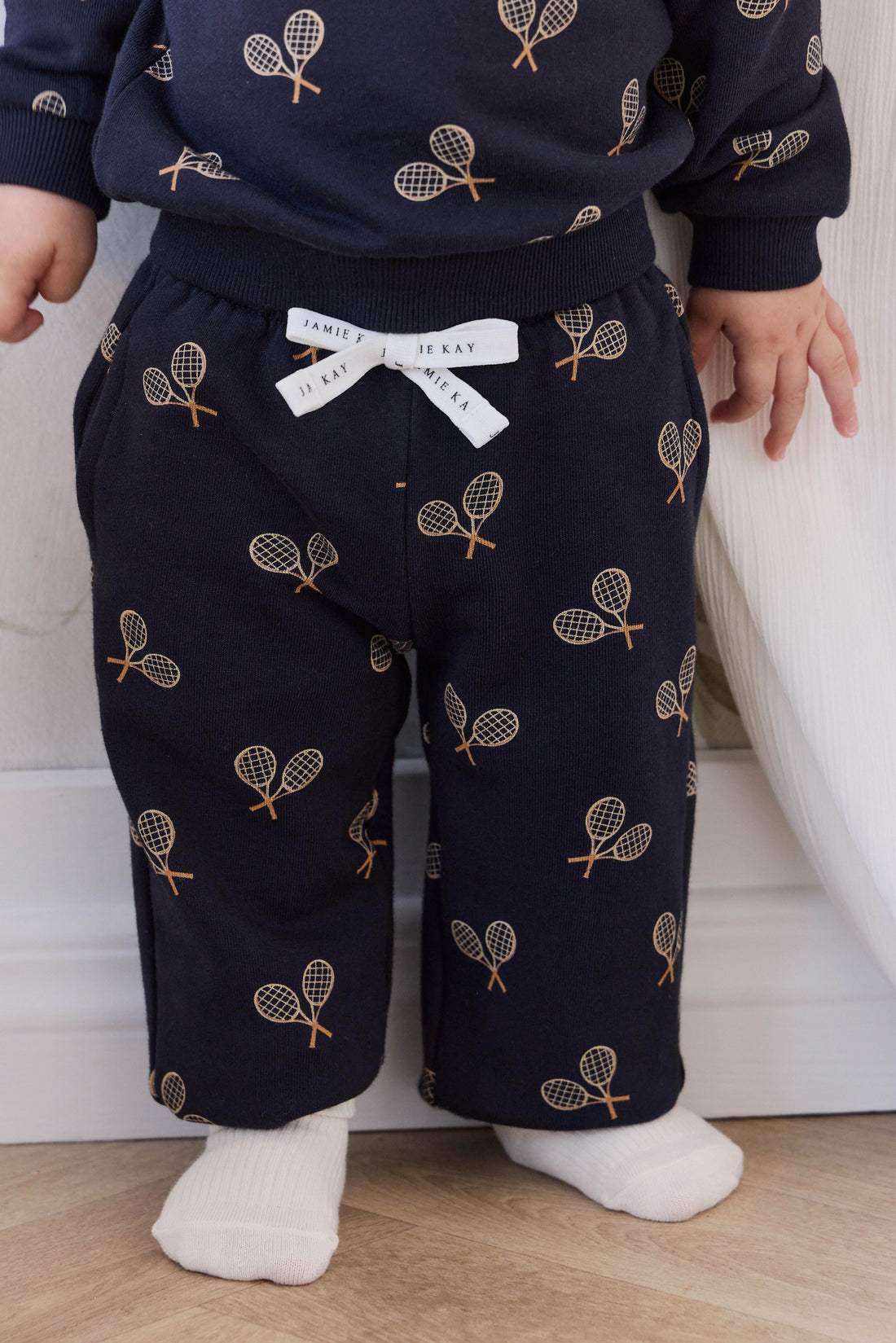 Organic Cotton Floyd Track Pant - Racquet Navy Childrens Pants from Jamie Kay Australia
