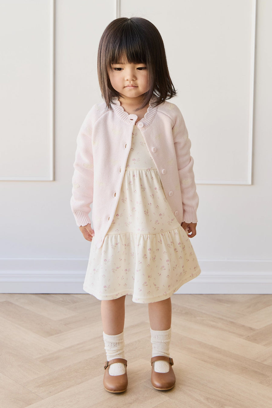 Organic Cotton Fine Rib Matilda Dress - Caroline Egret Childrens Dress from Jamie Kay Australia
