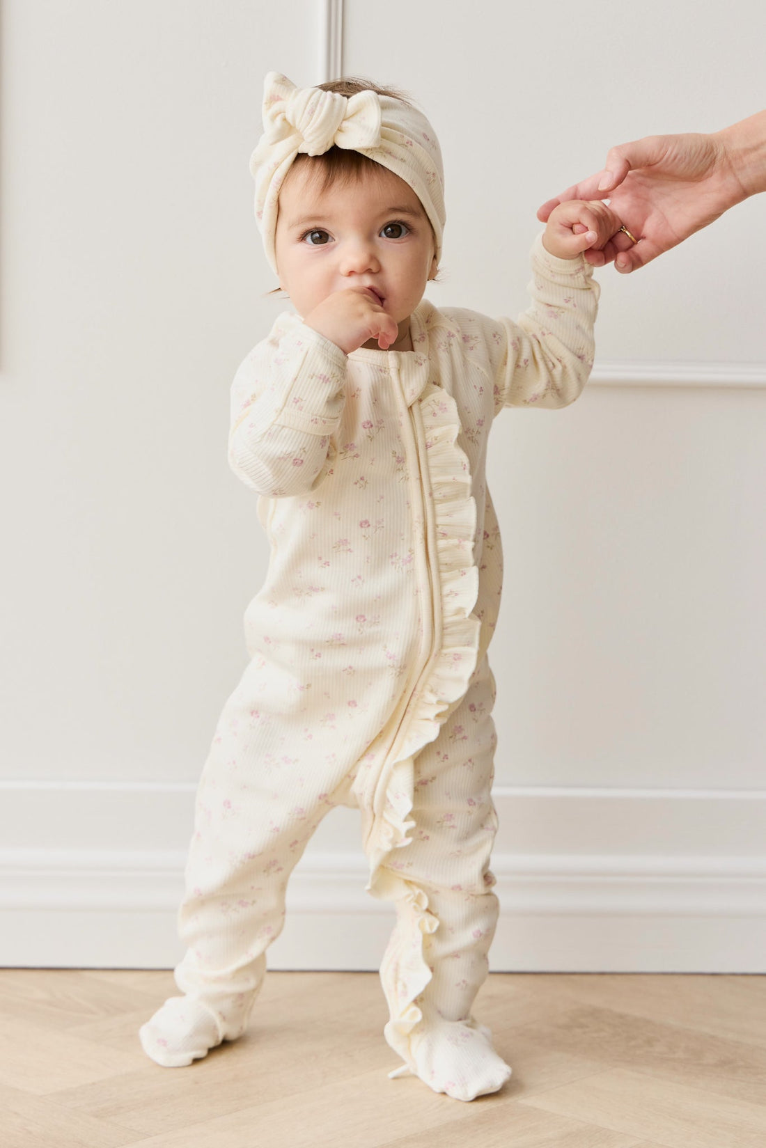 Organic Cotton Fine Rib Melanie Onepiece - Caroline Egret Childrens Onepiece from Jamie Kay Australia