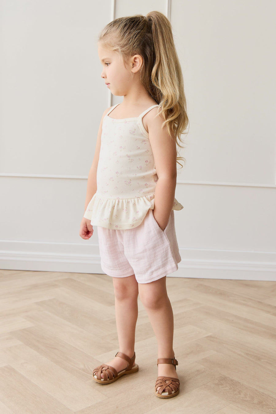Organic Cotton Muslin Elodie Short - Cassia Childrens Short from Jamie Kay Australia