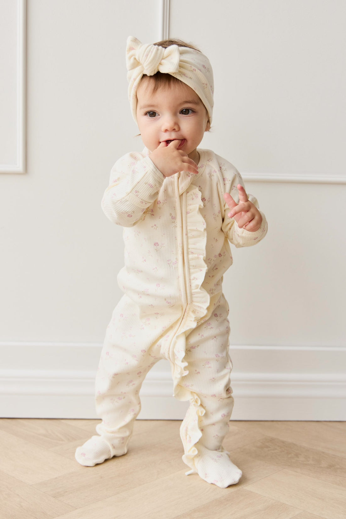Organic Cotton Fine Rib Melanie Onepiece - Caroline Egret Childrens Onepiece from Jamie Kay Australia