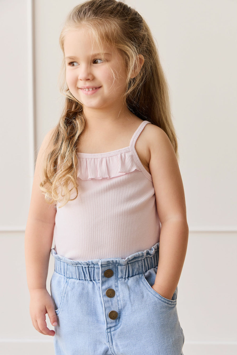 Organic Cotton Modal Vienna Singlet - Cassia Childrens Singlet from Jamie Kay Australia
