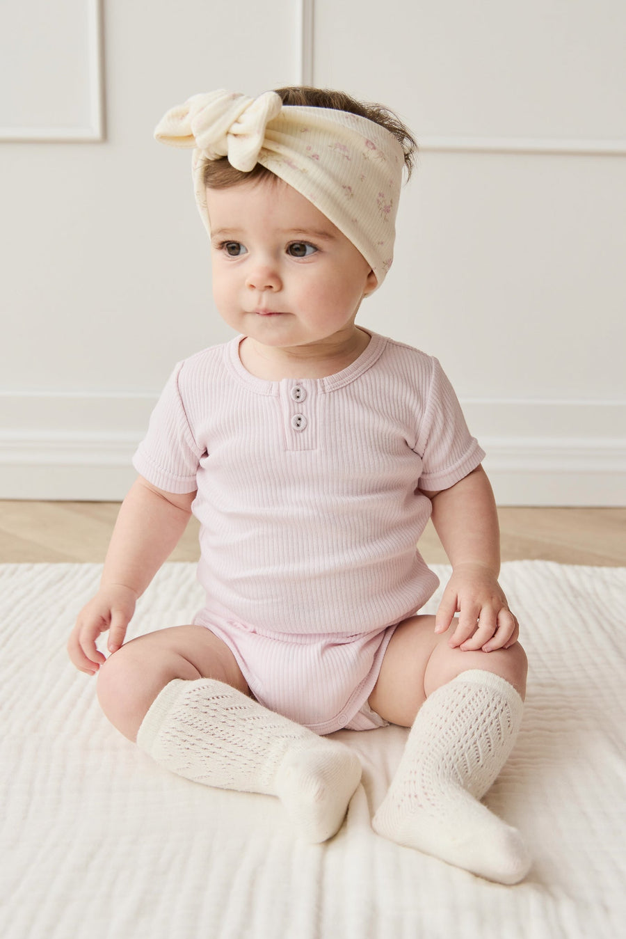 Organic Cotton Modal Darcy Rib Tee Bodysuit - Cassia Childrens Bodysuit from Jamie Kay Australia