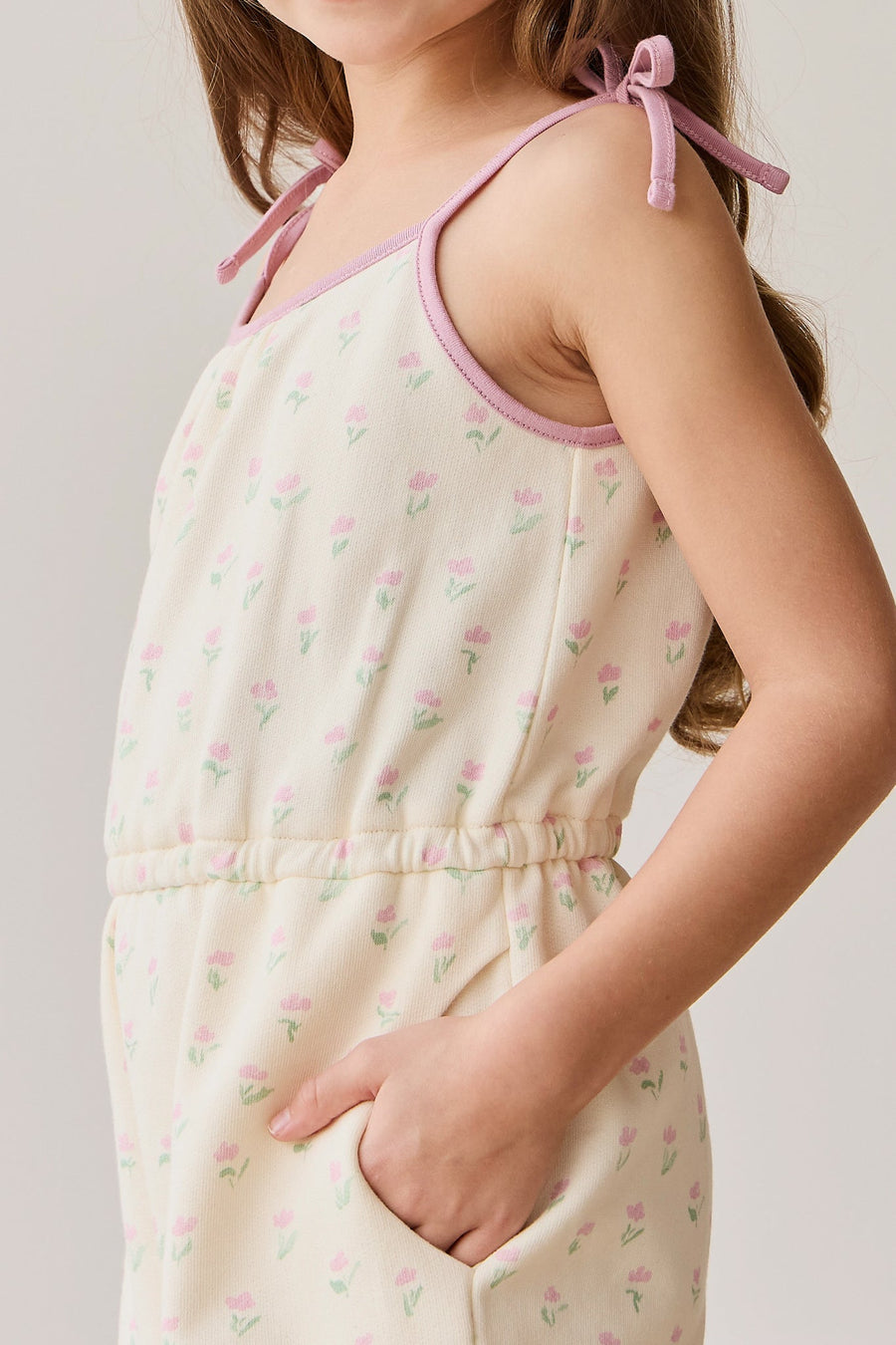 Organic Cotton Lilith Playsuit - Lila Pink Childrens Playsuit from Jamie Kay Australia