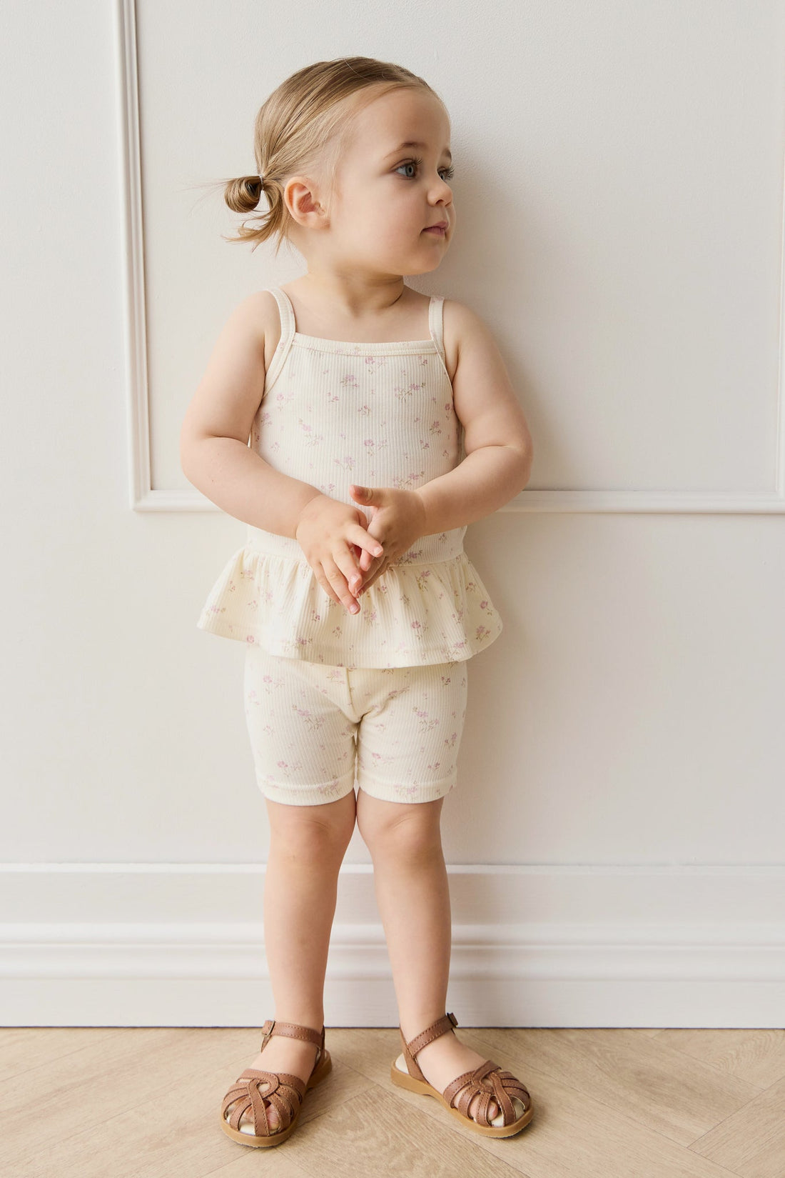 Organic Cotton Fine Rib Everyday Bike Short - Caroline Egret Childrens Short from Jamie Kay Australia