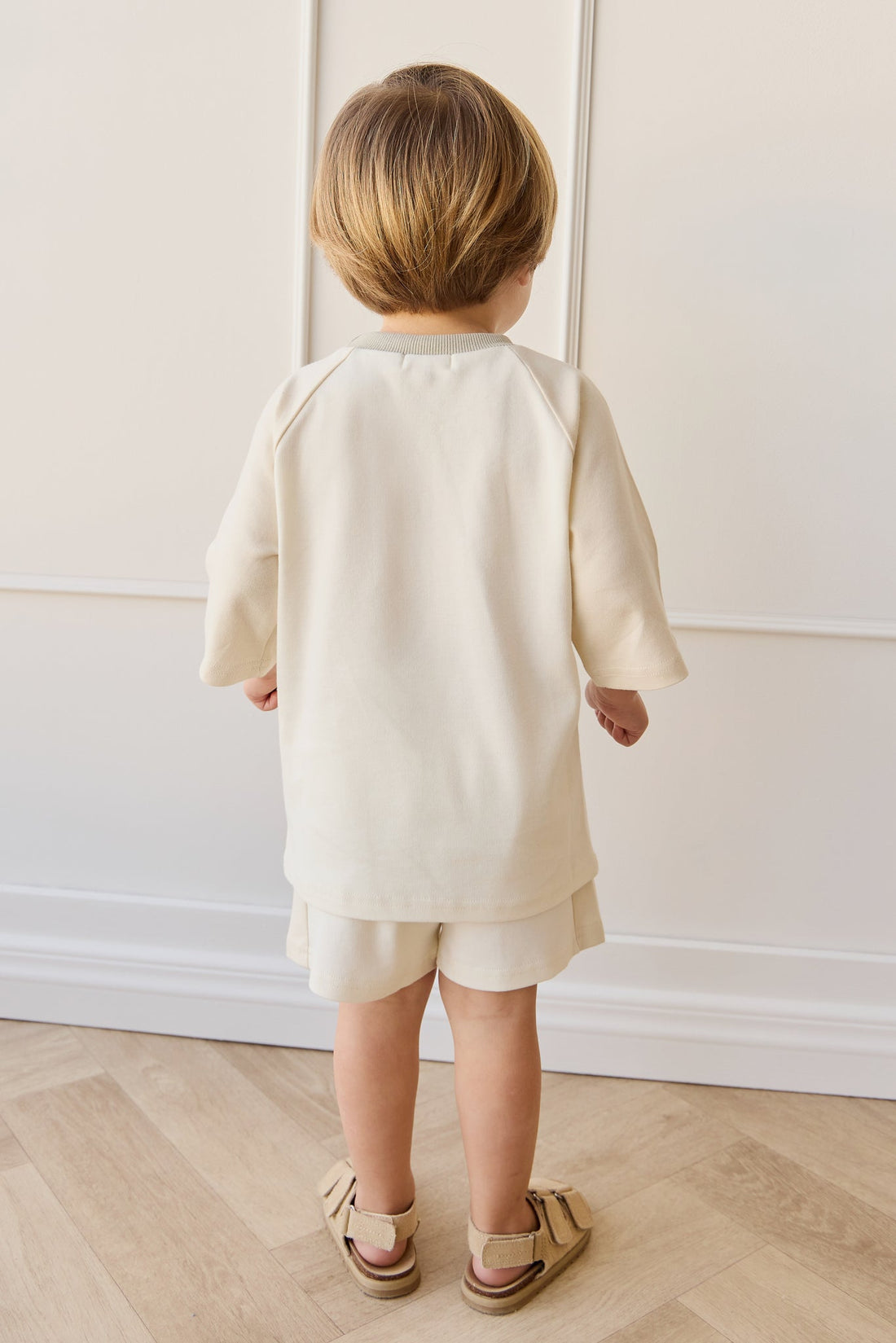 Pima Cotton Emmett Short - Cloud/Oat JK Established Childrens Short from Jamie Kay Australia