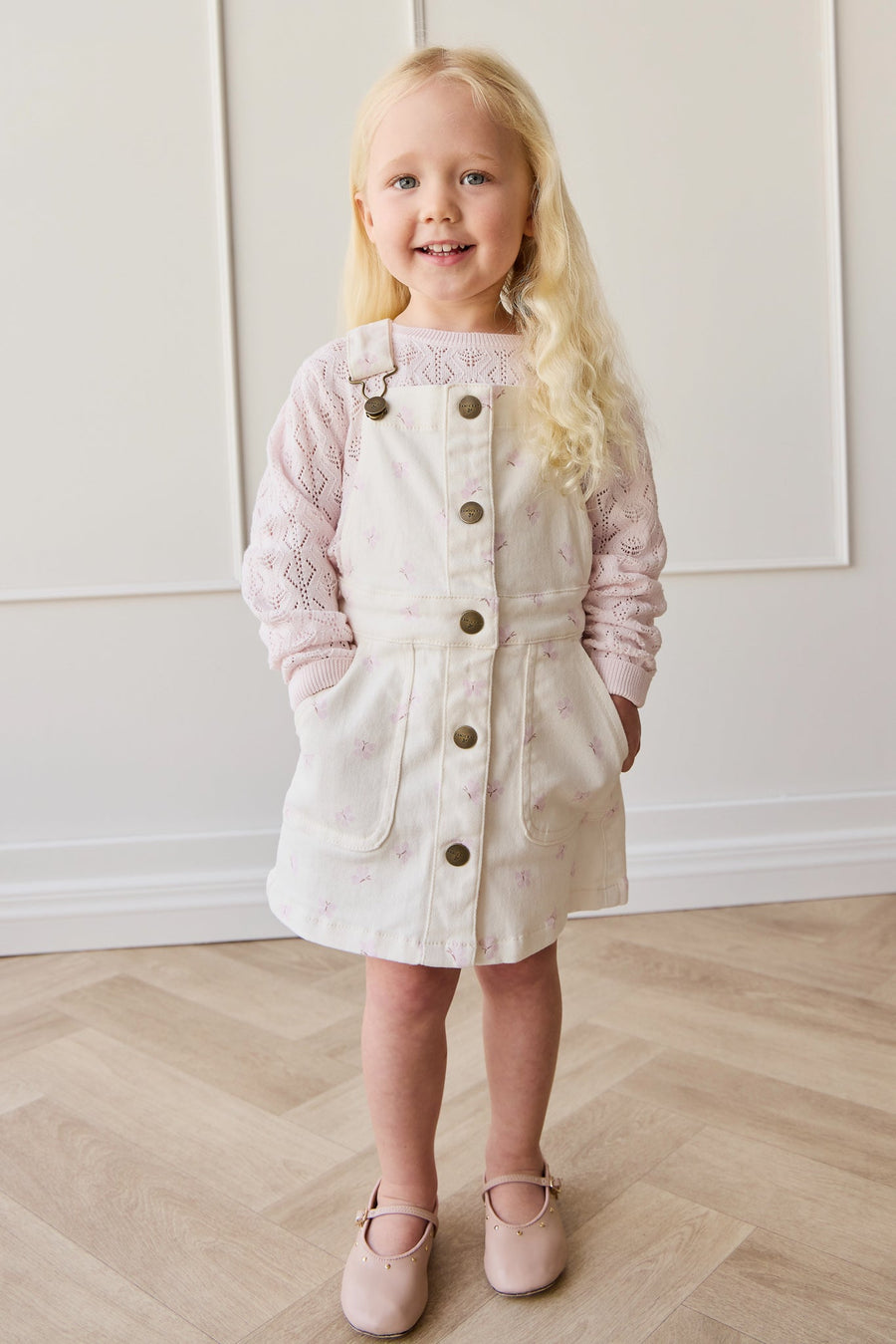 Vintage Overall Dress - Parchment Jamie's Atrium Childrens Overall from Jamie Kay Australia
