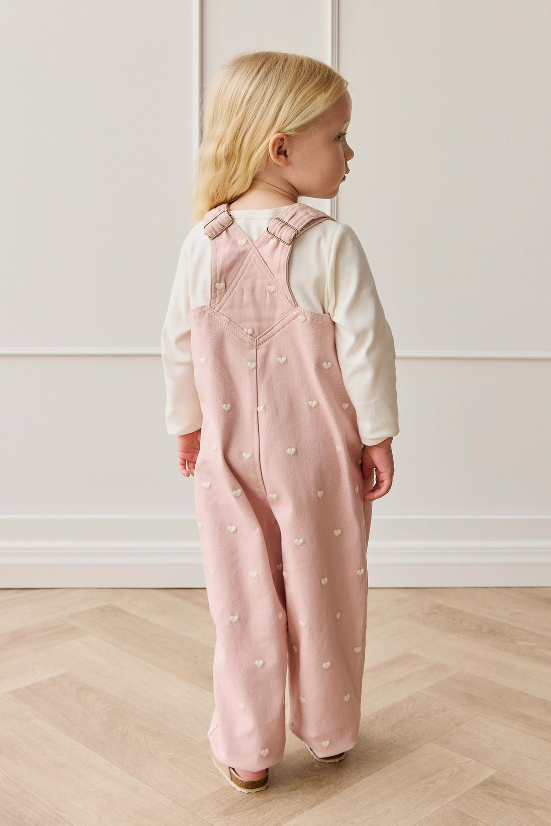 Blair Overall - Petite Heart Peach Childrens Overall from Jamie Kay Australia