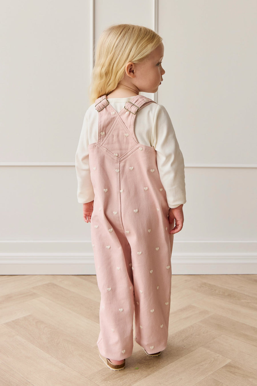 Blair Overall - Petite Heart Peach Childrens Overall from Jamie Kay Australia