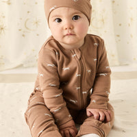 Organic Cotton Reese Zip Onepiece - Cosy Basil Spiced Childrens Onepiece from Jamie Kay Australia