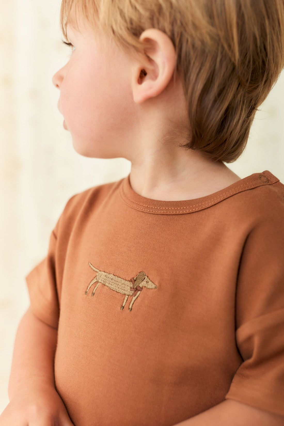 Pima Cotton Eddie T-Shirt - Spiced Cosy Basil Childrens Top from Jamie Kay Australia