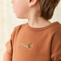 Pima Cotton Eddie T-Shirt - Spiced Cosy Basil Childrens Top from Jamie Kay Australia