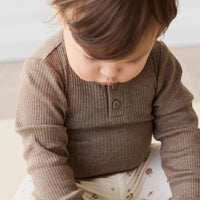 Organic Cotton Modal Long Sleeve Bodysuit - Brownie Marle Childrens Bodysuit from Jamie Kay Australia