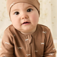 Organic Cotton Reese Zip Onepiece - Cosy Basil Spiced Childrens Onepiece from Jamie Kay Australia