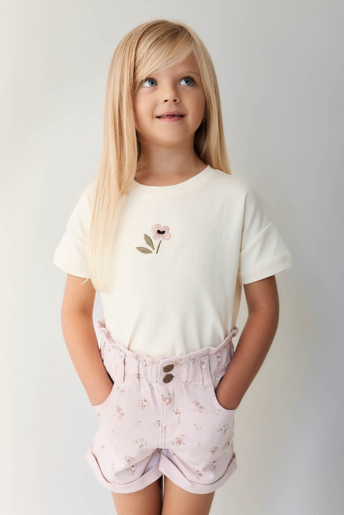 Pima Cotton Mimi Top - Parchment Petite Goldie Childrens Top from Jamie Kay Australia