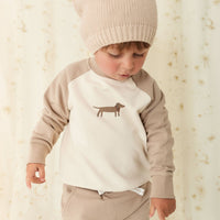 Organic Cotton Tao Sweatshirt - Vintage Taupe Cosy Basil Childrens Sweatshirt from Jamie Kay Australia