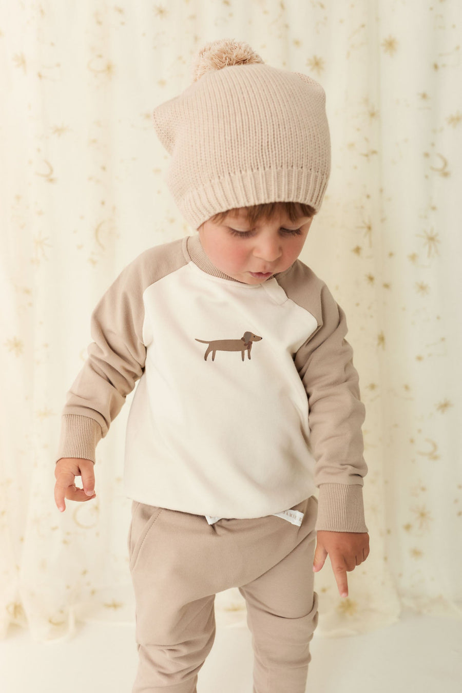 Organic Cotton Tao Sweatshirt - Vintage Taupe Cosy Basil Childrens Sweatshirt from Jamie Kay Australia