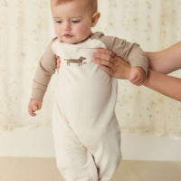 Organic Cotton Tao Sweatshirt Onepiece - Vintage Taupe Cosy Basil Childrens Onepiece from Jamie Kay Australia