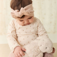 Organic Cotton Long Sleeve Bodysuit - Ditsy Berry Rose Childrens Bodysuit from Jamie Kay Australia