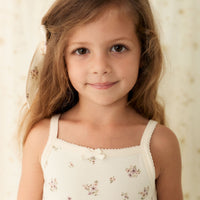 Organic Cotton Singlet - Goldie Bouquet Egret Childrens Singlet from Jamie Kay Australia