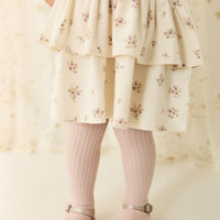 Ribbed Tight - Dusky Rose Childrens Tights from Jamie Kay Australia