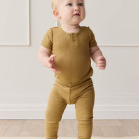 Organic Cotton Modal Darcy Rib Tee Bodysuit - Buffalo Childrens Bodysuit from Jamie Kay Australia