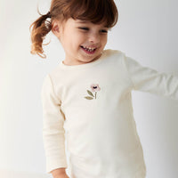 Pima Cotton Long Sleeve Top - Parchment Petite Goldie Childrens Top from Jamie Kay Australia