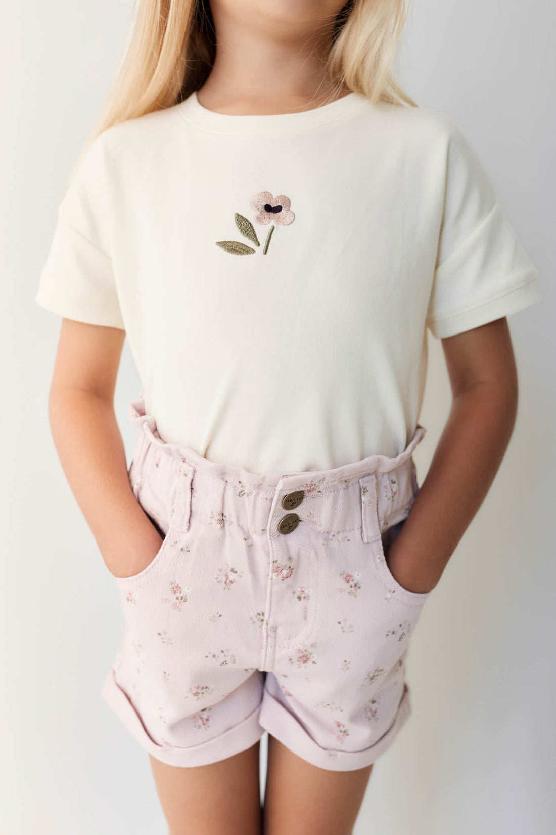 Pima Cotton Mimi Top - Parchment Petite Goldie Childrens Top from Jamie Kay Australia