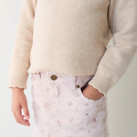 Audrey Knitted Jumper - Oatmeal Marle Petite Goldie Childrens Jumper from Jamie Kay Australia