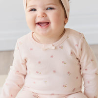 Organic Cotton Long Sleeve Bodysuit - Meredith Morganite Childrens Bodysuit from Jamie Kay Australia