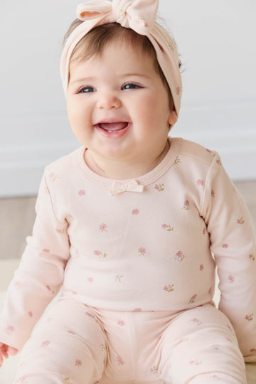 Organic Cotton Long Sleeve Bodysuit - Meredith Morganite Childrens Bodysuit from Jamie Kay Australia